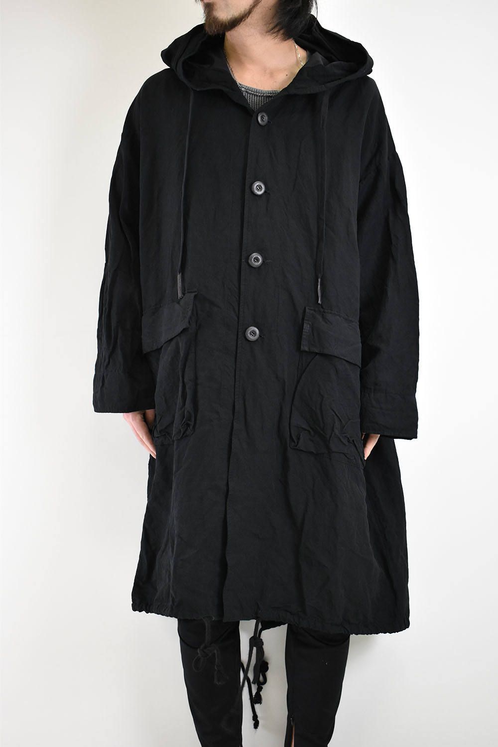 《ラスト1点!!》Big Houted Long Coat"Black"/ビッグフーデットロングコート"ブラック"