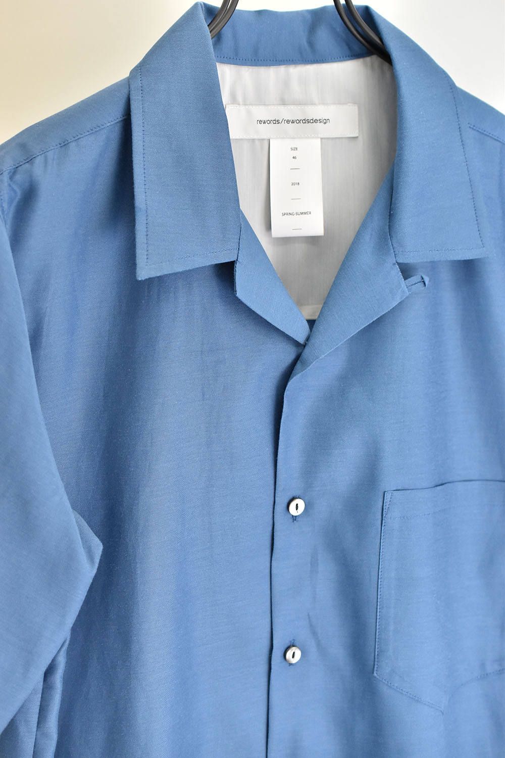 《ラスト1点!!》Tuck Hem Open Collar Shirt"S.Blue"