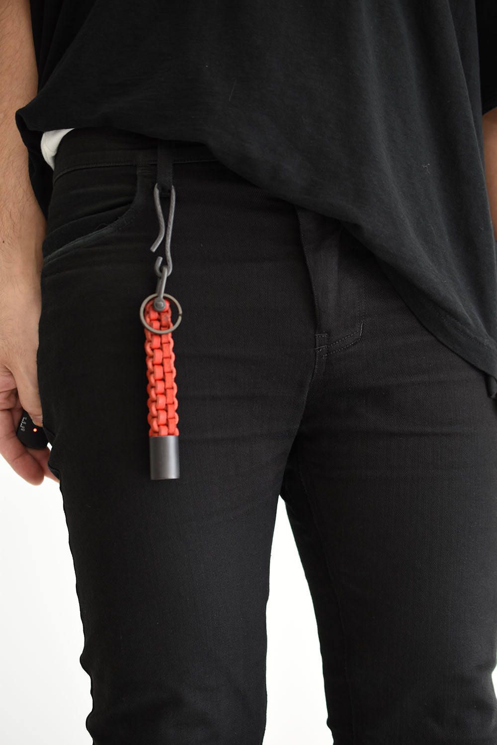 Leather Key Ring  Short"Red" /レザーキーリング