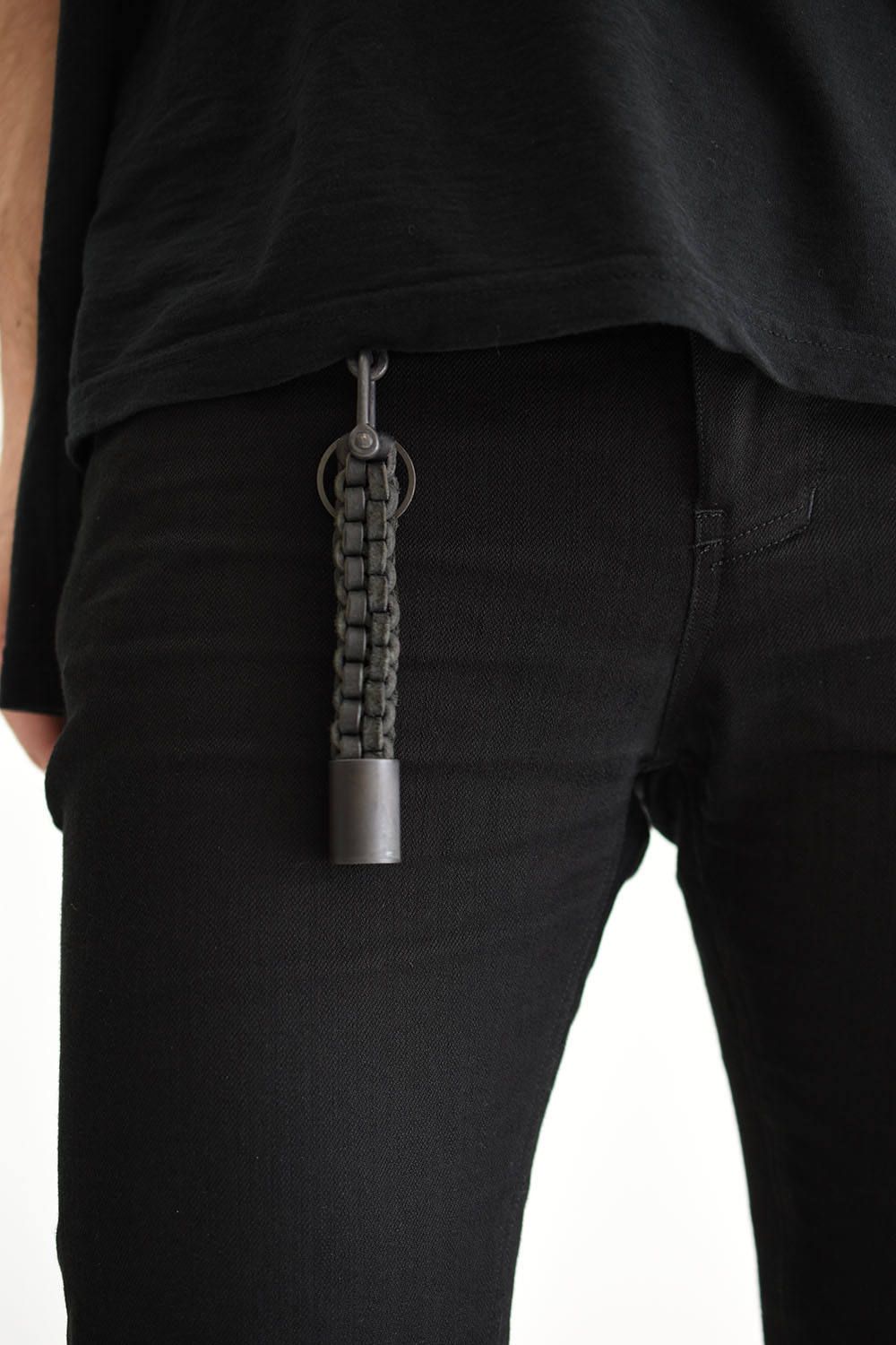 Leather Key Ring  Short"Black" /レザーキーリング