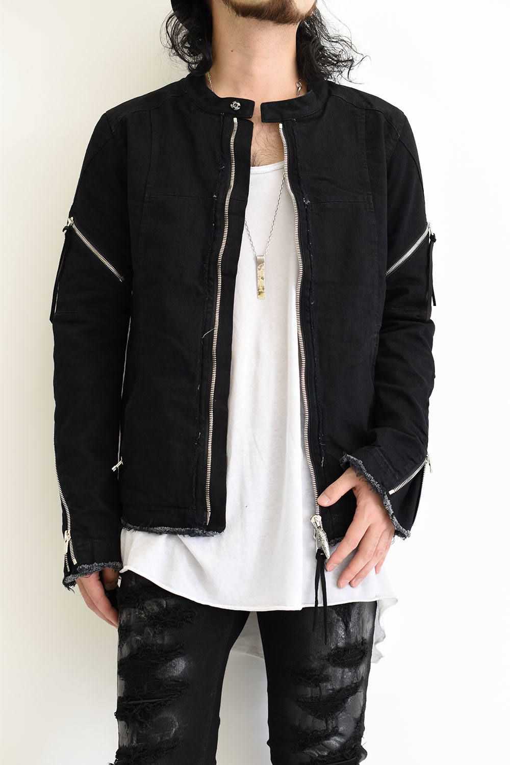 OGI / Denim Single Rider's Jacket"Black"