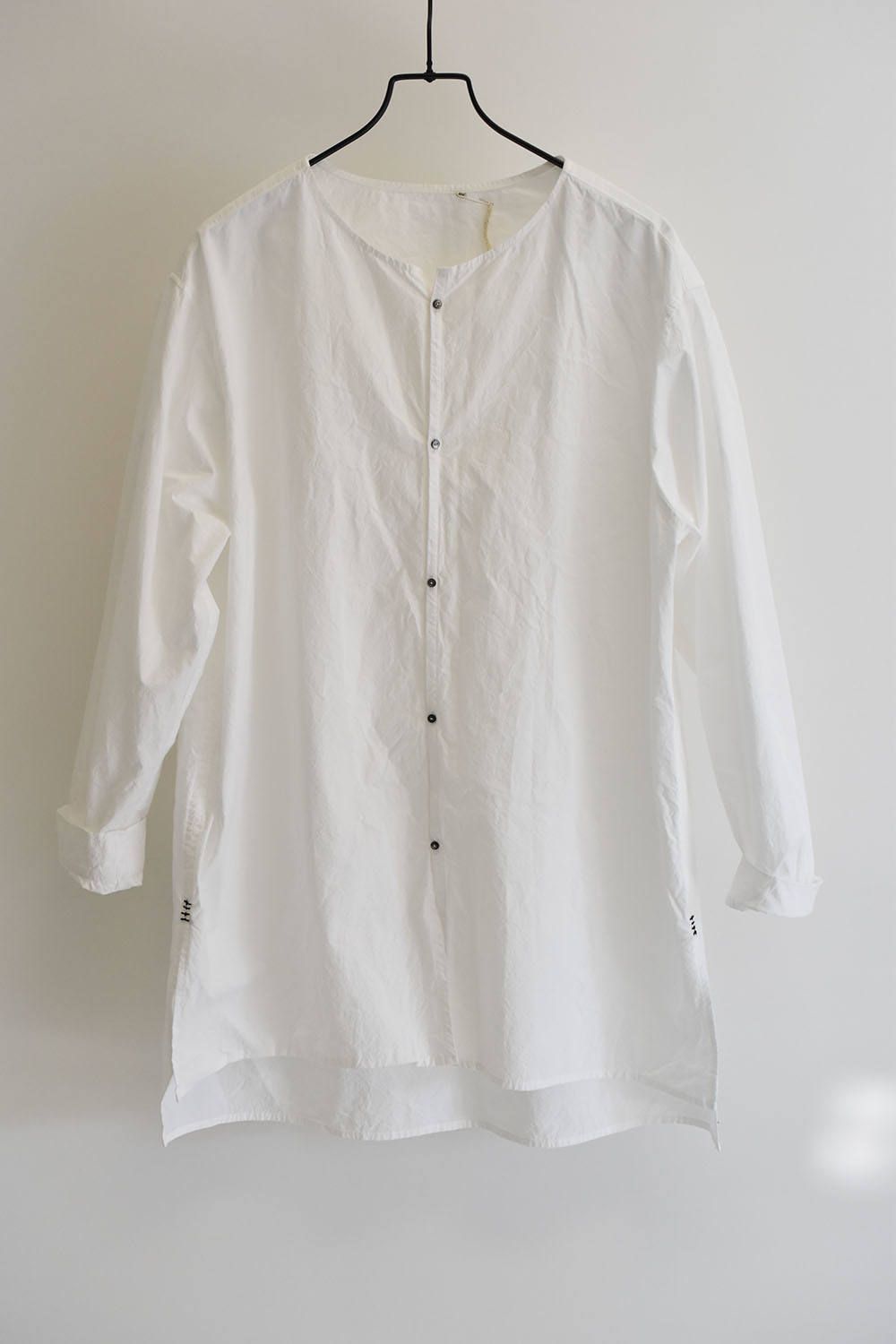 《ラスト1点!!》No-Collar Shirts”White”/ノーカラーシャツ”ホワイト”