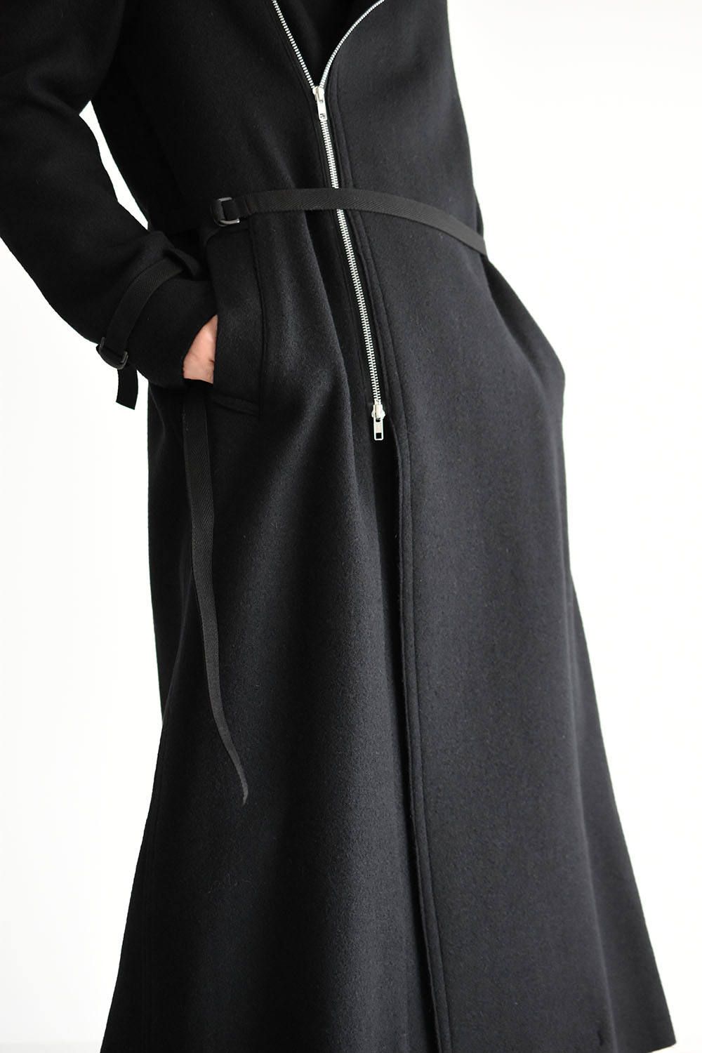 《ラスト1点!!》メルトンZip Up Long Trench Coat