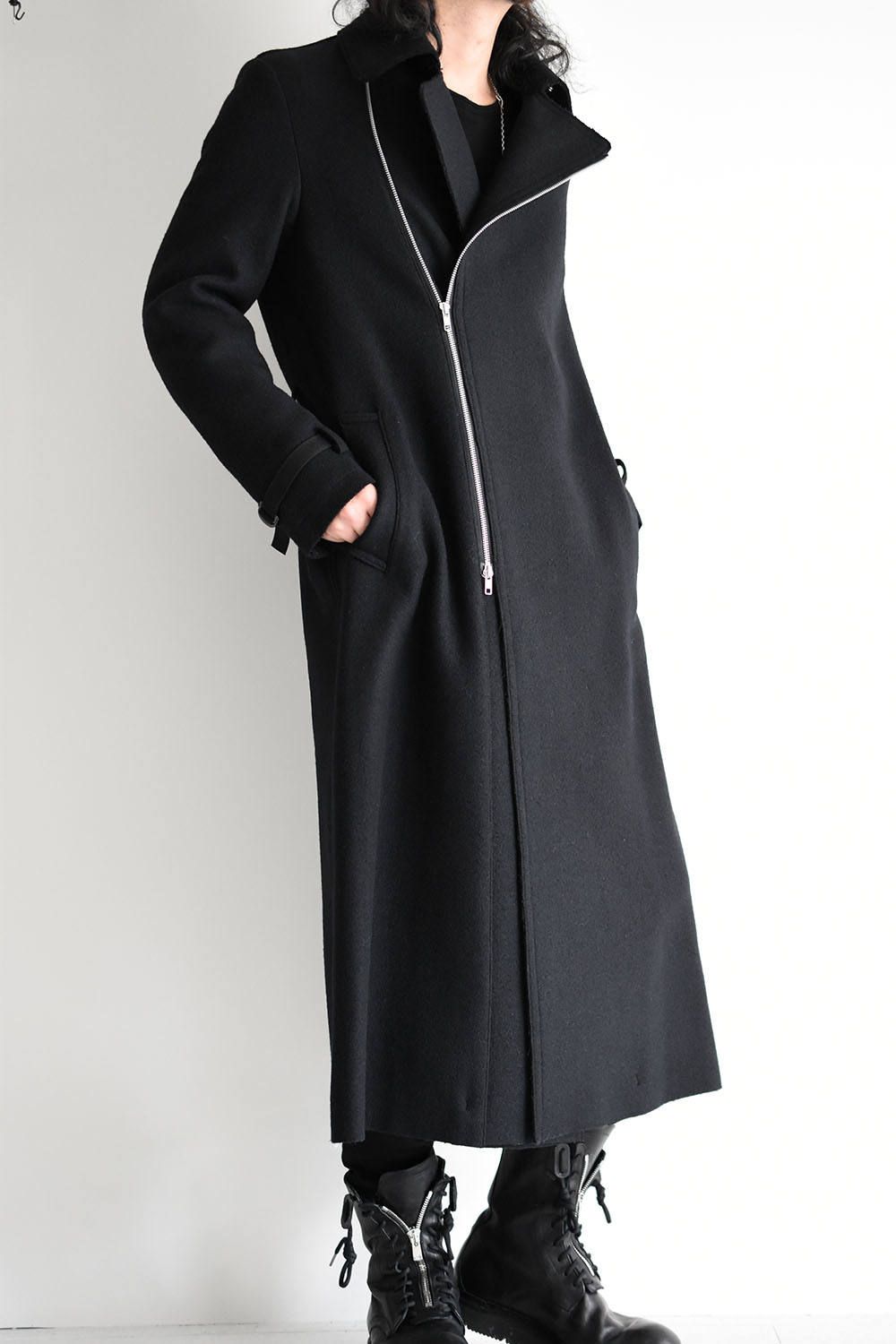 《ラスト1点!!》メルトンZip Up Long Trench Coat