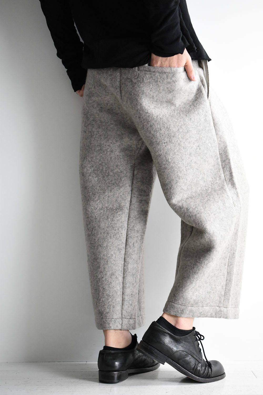Boucle Shaggy Tuck Pants"Grey"/ブークレシャギータックパンツ"グレー"