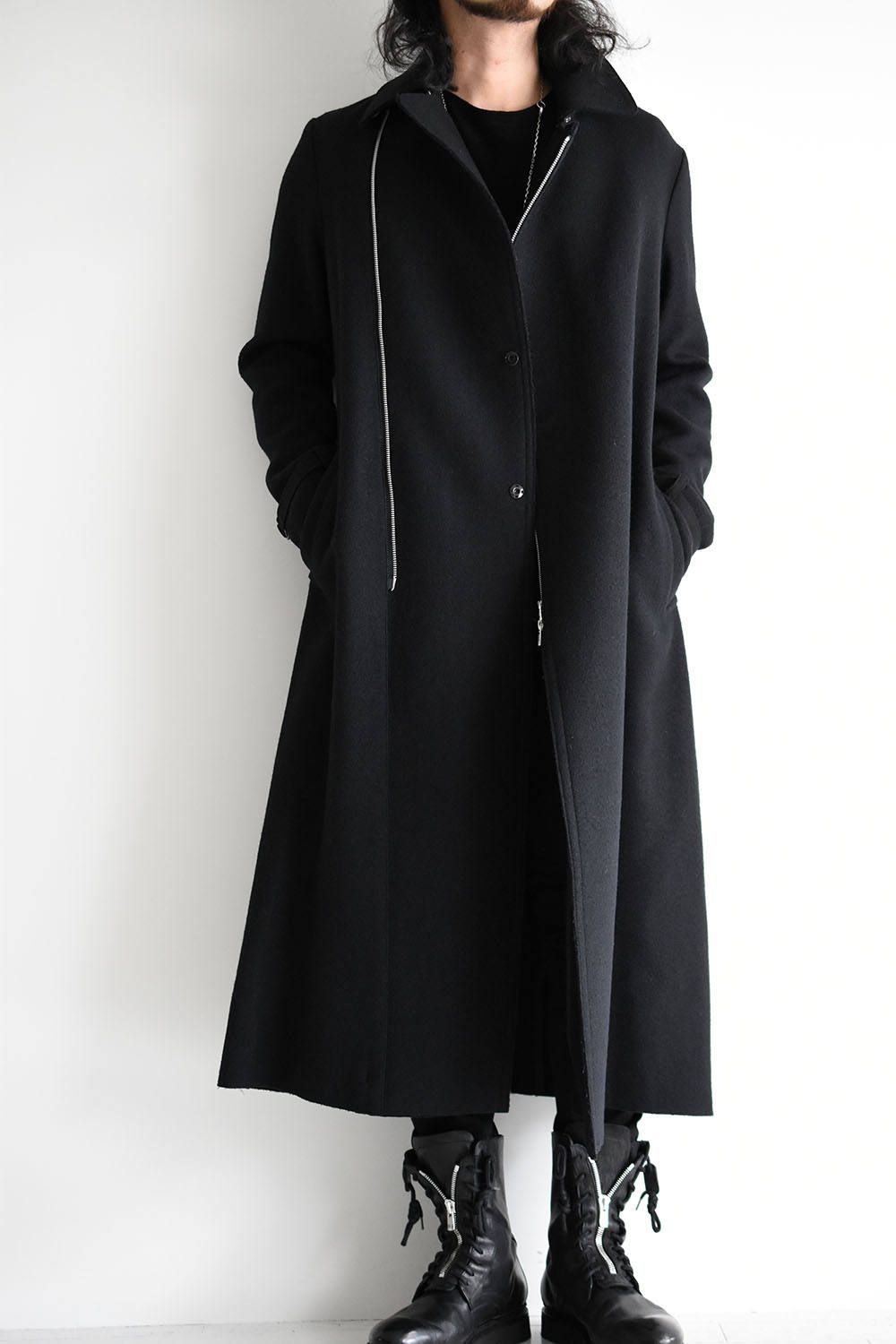 《ラスト1点!!》メルトンZip Up Long Trench Coat