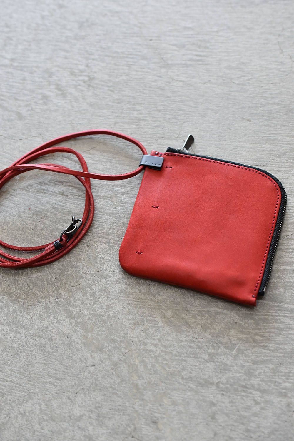 Compact Wallet"Leather String"/Red コンパクトウォレット"レザーコード"レッド