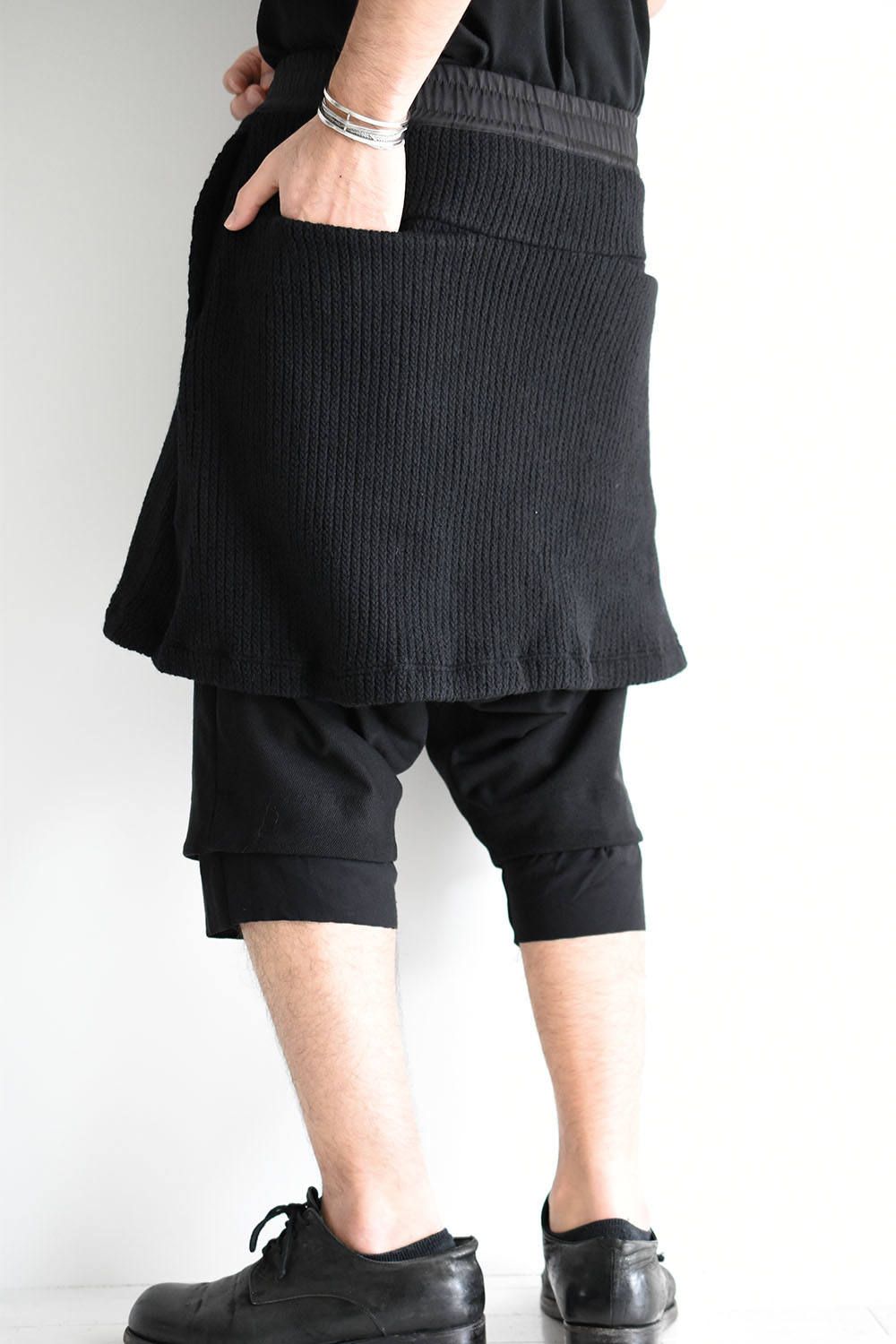 《ラスト1点!!》Knit Layered Sarouel Shorts/ニットレイヤードサルエルパンツ