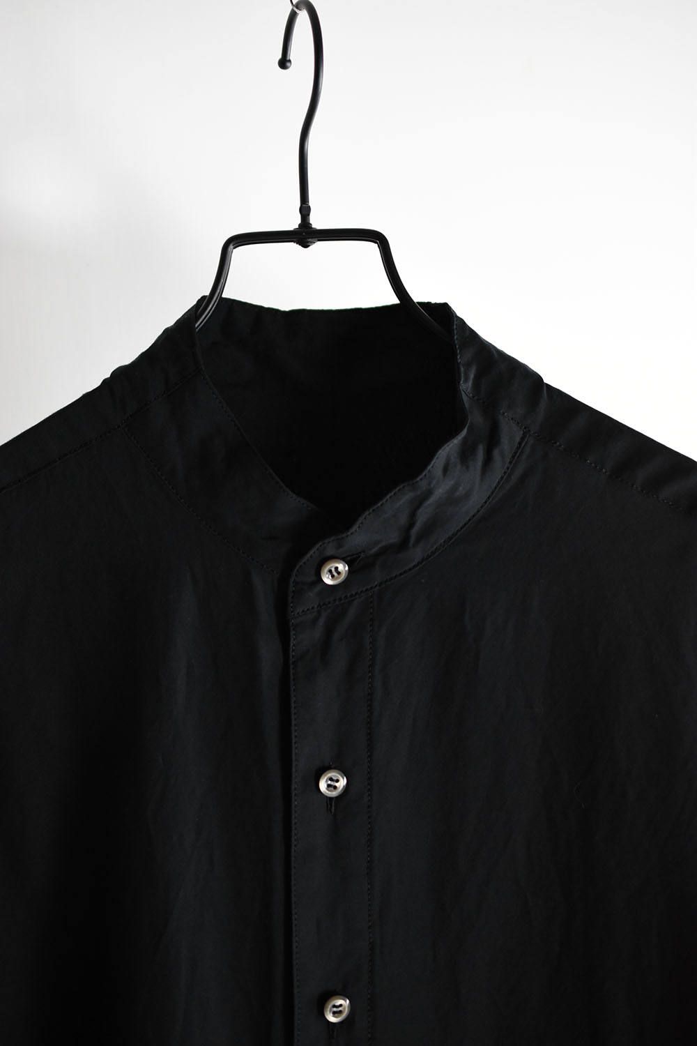 《ラスト1点!!》No Collar Long Shirt"Black"/ノーカラーロングシャツ"ブラック"