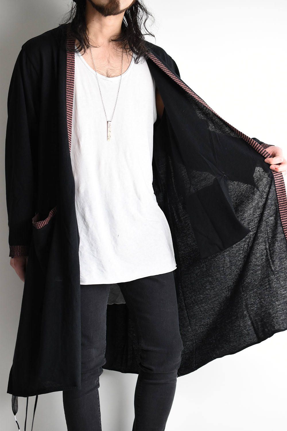 Linen Knit Gown"Black"/リネンニットガウン"ブラック"