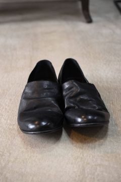 LAUF RE WAXED"Slip Shoes"Black/ レザースリッポン"ブラック"