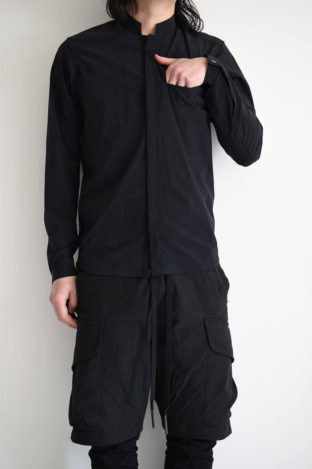 《ラスト1点!!》STAND COLLAR SHIRT"Black"/スタンドカラーシャツ"ブラック"