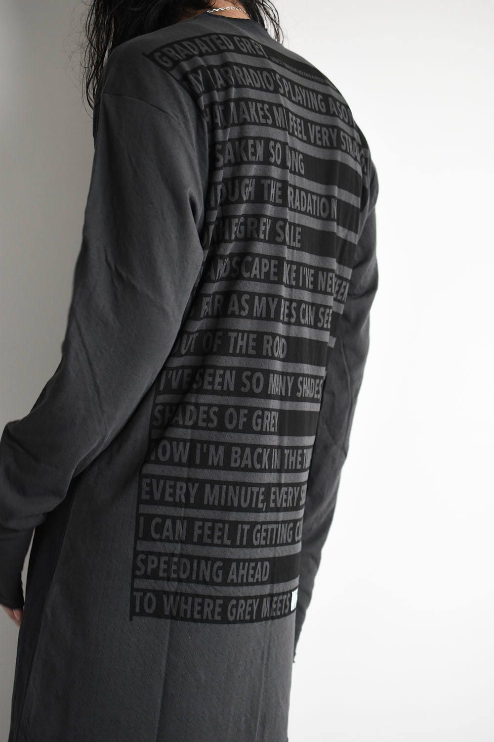 GARADATED Grey Back Print T Shirt"Dark Grey"/バックプリントカットソー"ダークグレー"