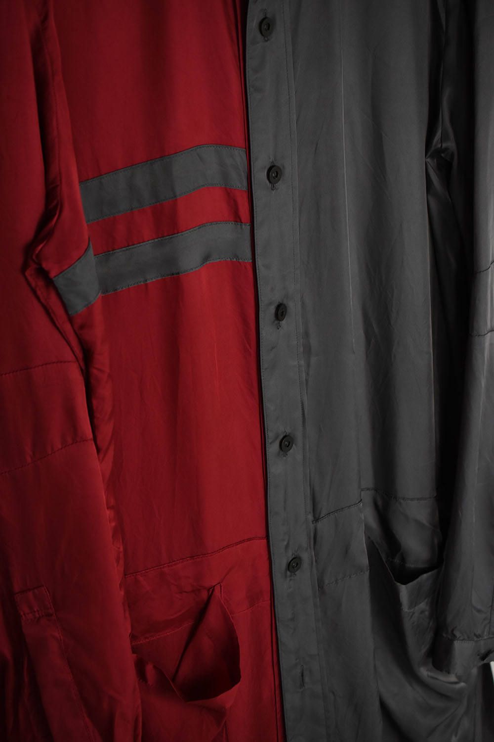 2Colors Long Shirt"Grey×Red"/2カラーロングシャツ"グレー×レッド"