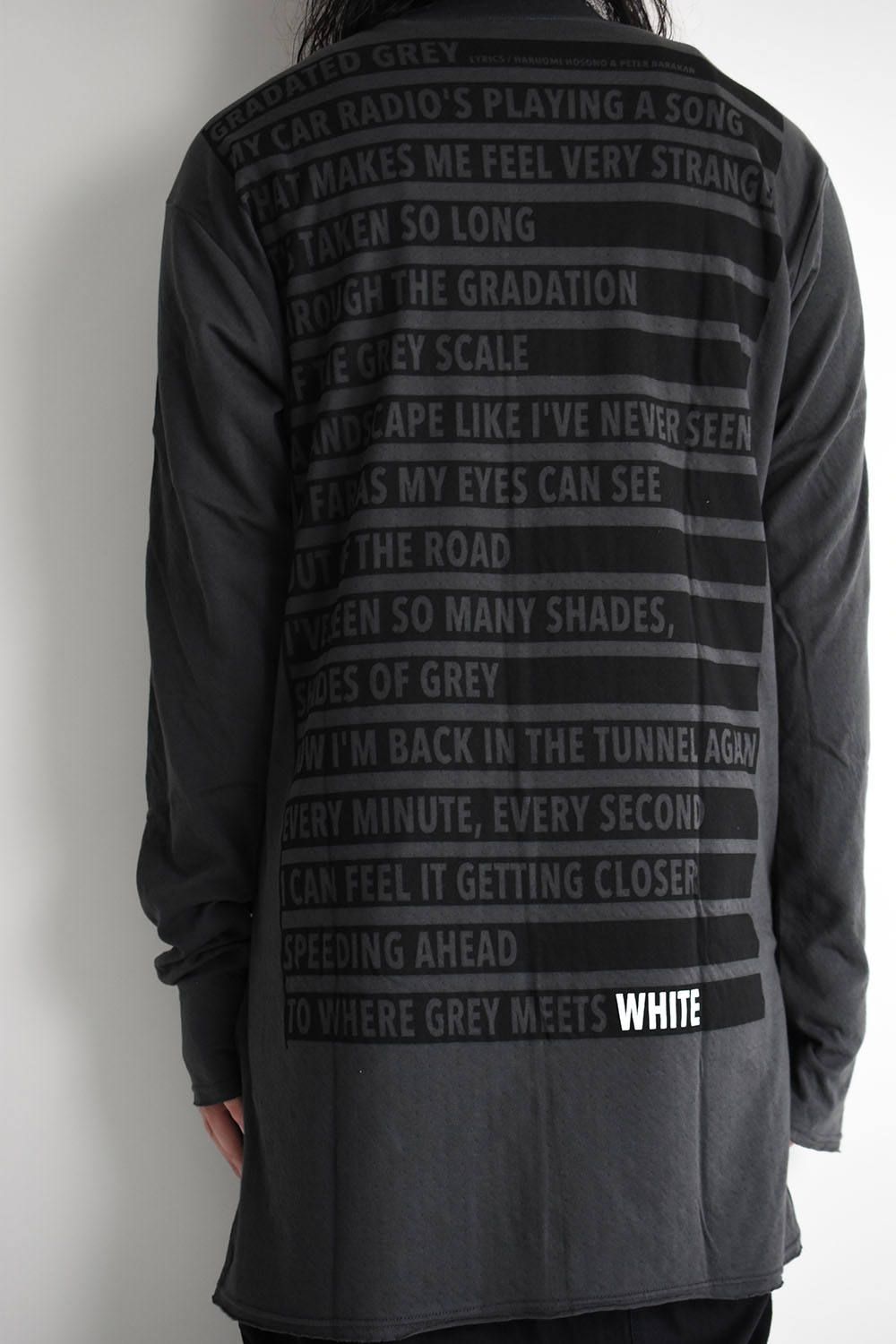 GARADATED Grey Back Print T Shirt"Dark Grey"/バックプリントカットソー"ダークグレー"