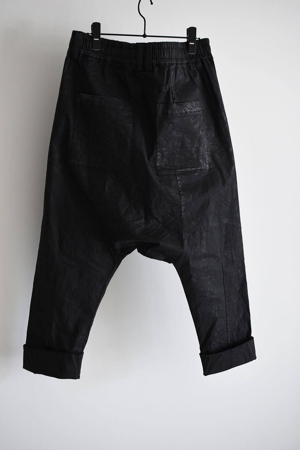 Coated Sarouel Cropped Pants / コーティング サルエルクロップドパンツ"ブラック"