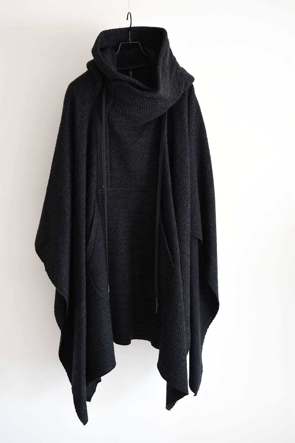 Zip Up Parka Poncho"Charcoal"/ジップアップパーカーポンチョ"チャコール"