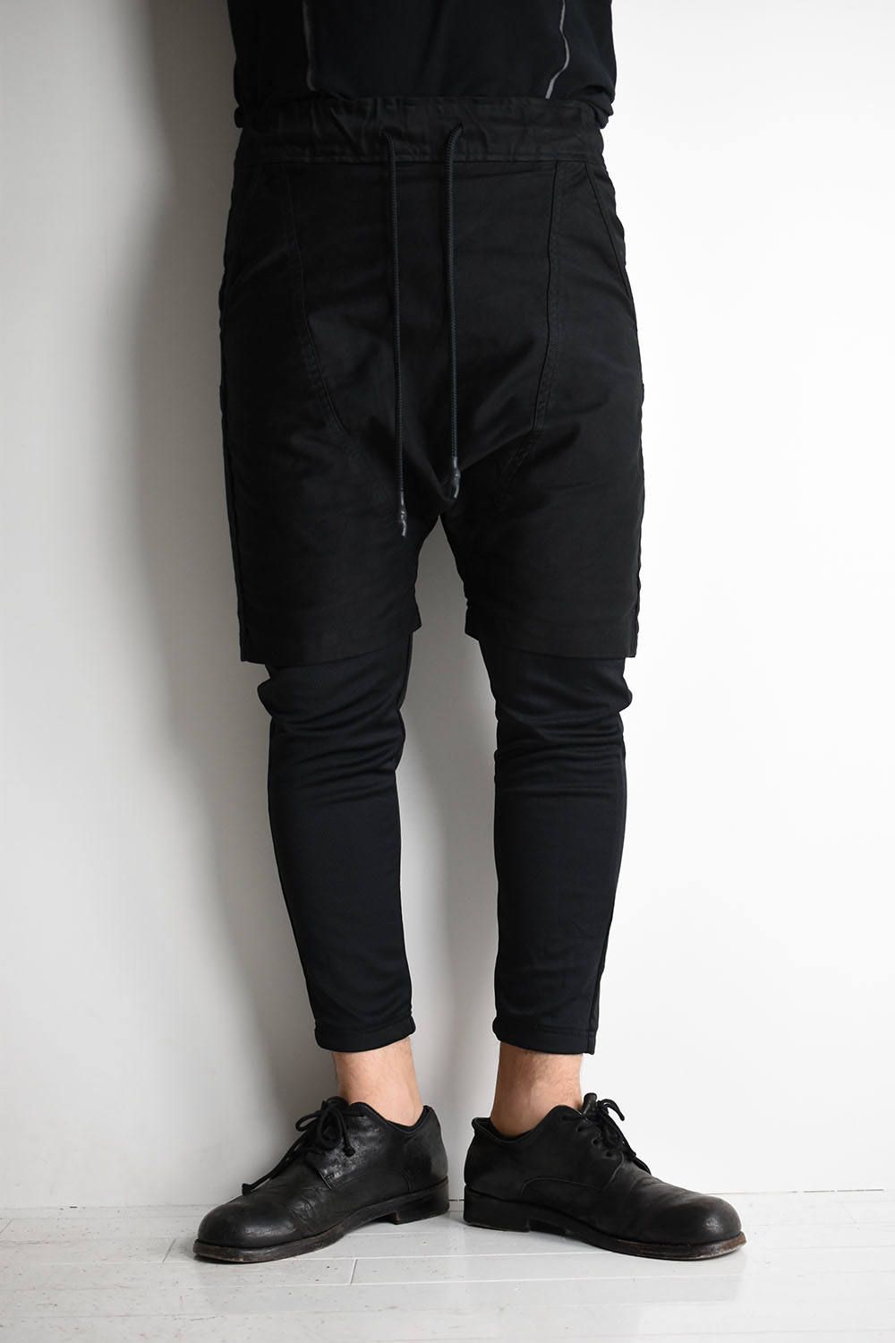 《ラスト1点!!》LAYERED SARROUEL PANTS"Black"/レイヤードサルエルパンツ"ブラック"