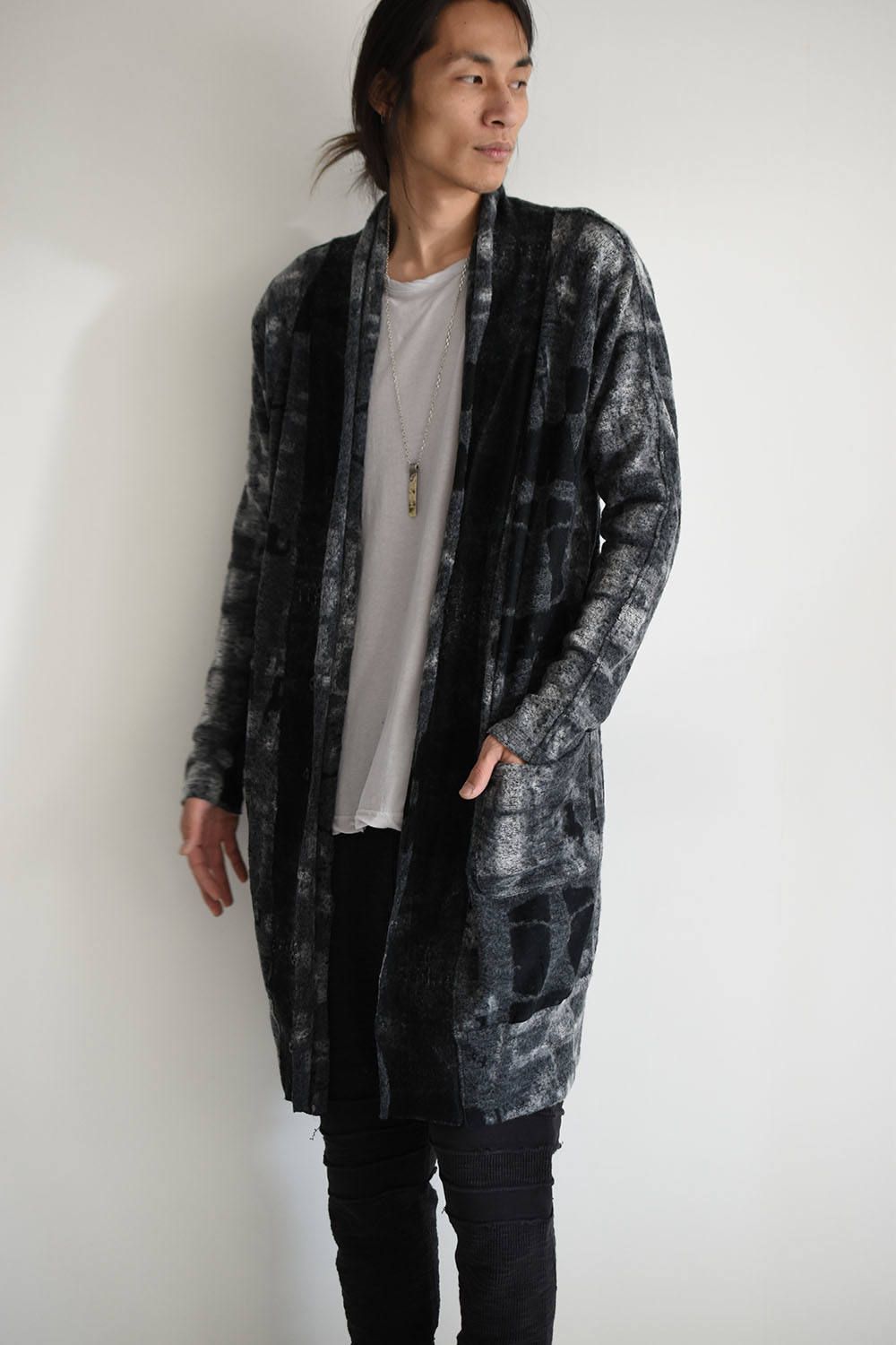 《ラスト1点!!》Pile Jacquard Cardigan"Grey"/パイルジャガードカーディガン"グレー"