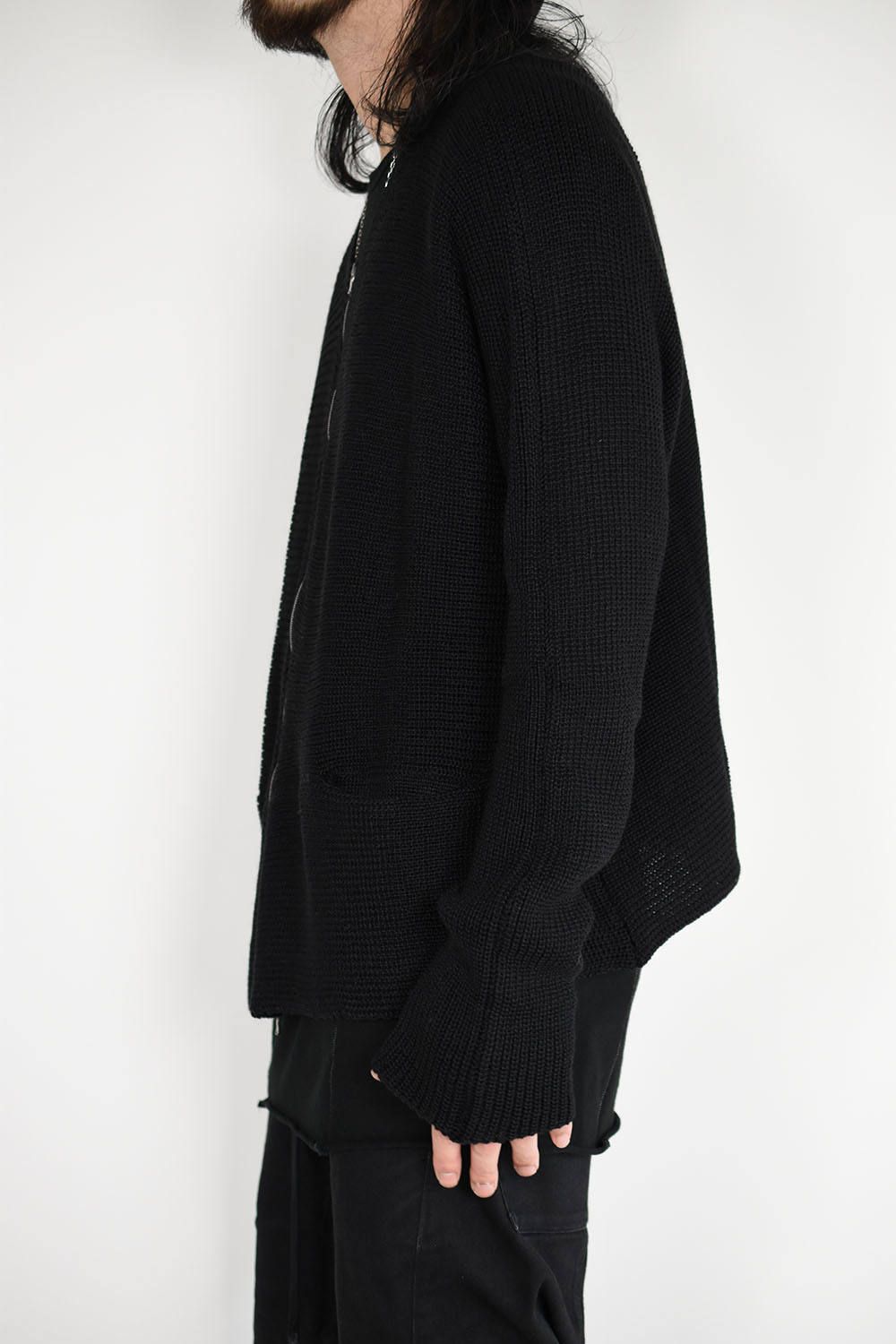 《ラスト1点!!》Wide Silhouette Knit Cardigan"Black"/ワイドシルエットニットカーディガン"ブラック"