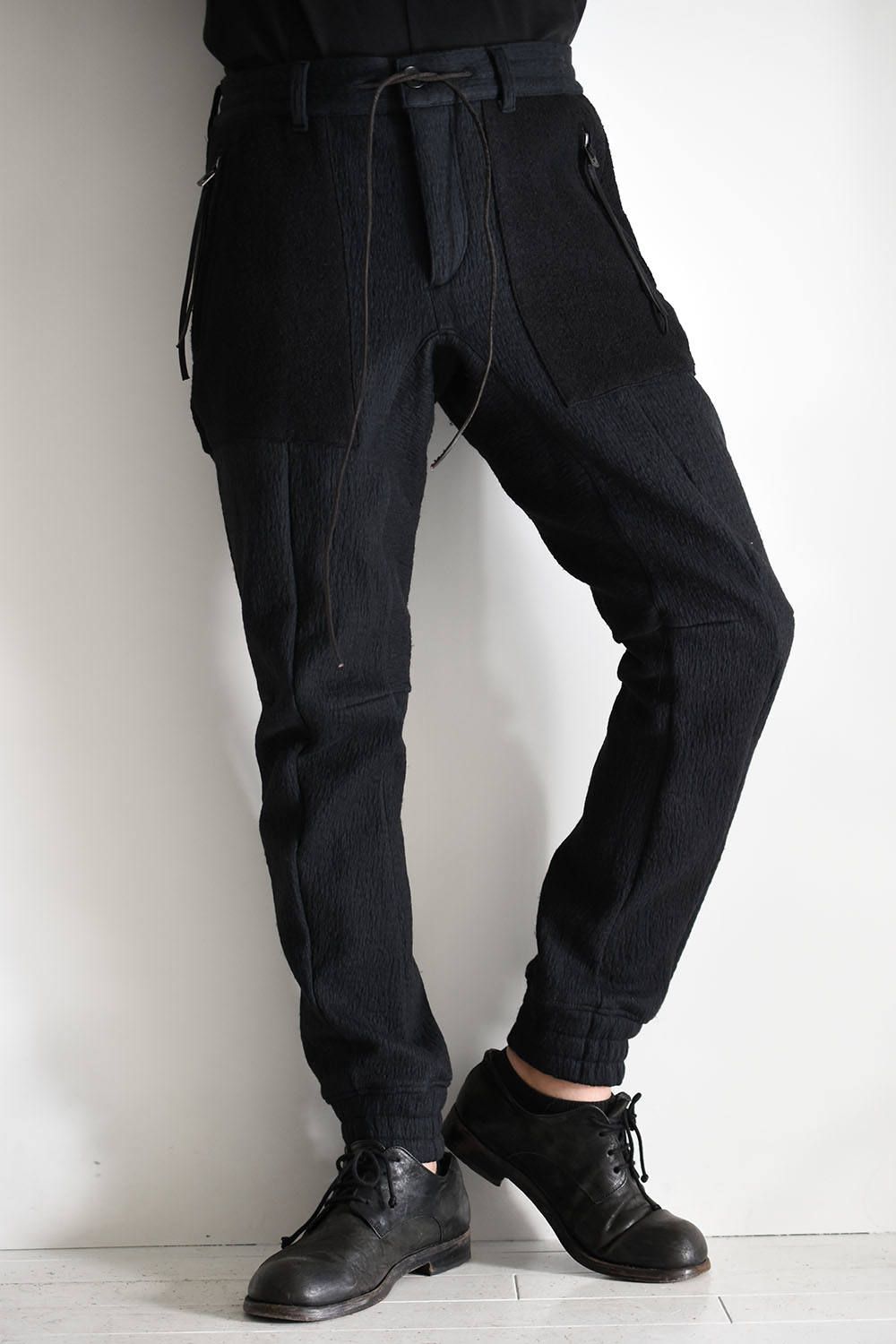 Wool × Cortton Jersey Jogger Pants"Black"/ウール×コットン ジャージージョガーパンツ"ブラック"