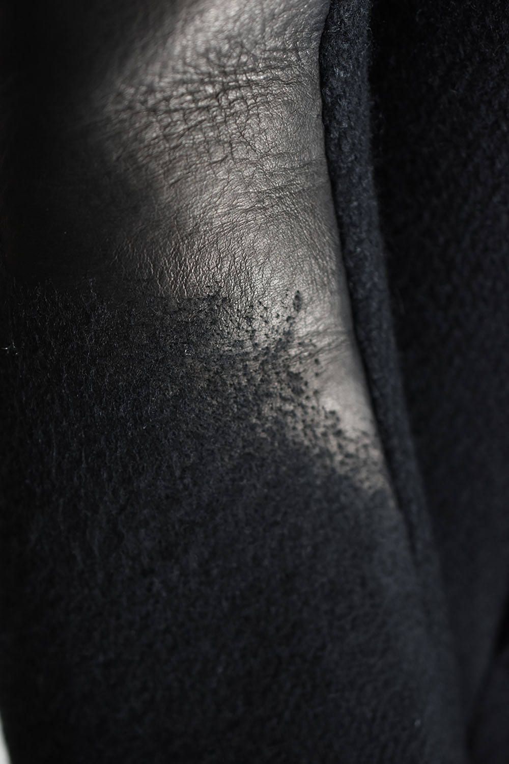 Leather Needle punch Houted"Black"/レザーニードルパンチフーデット"ブラック"