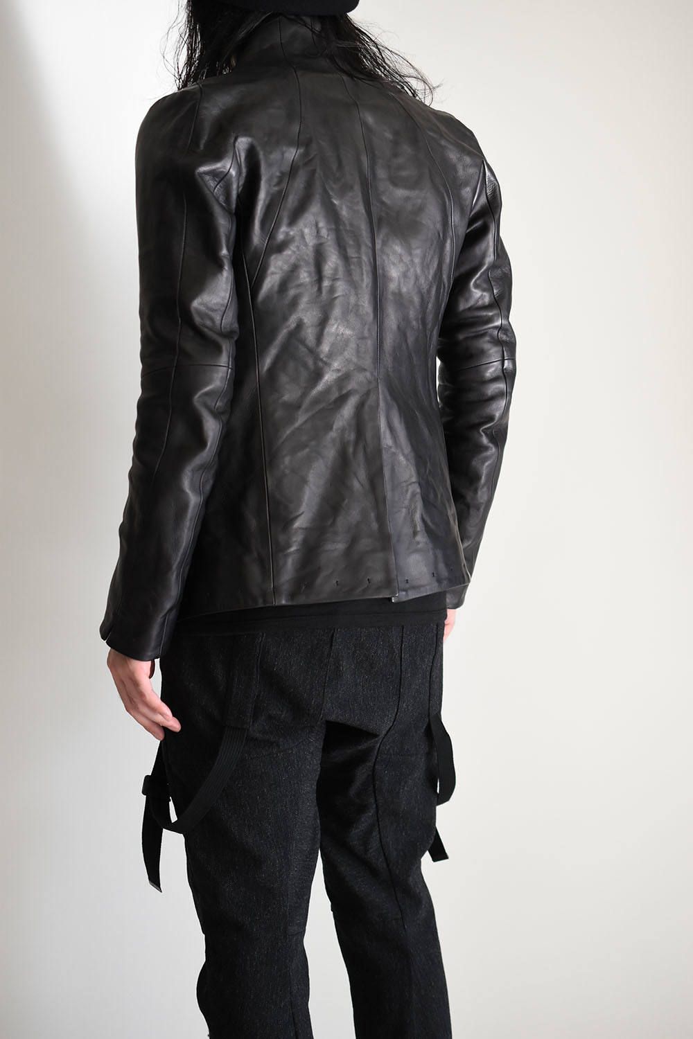 Horse Leather Tailored Jacket"Black"/ホースレザーテーラードジャケット"ブラック"