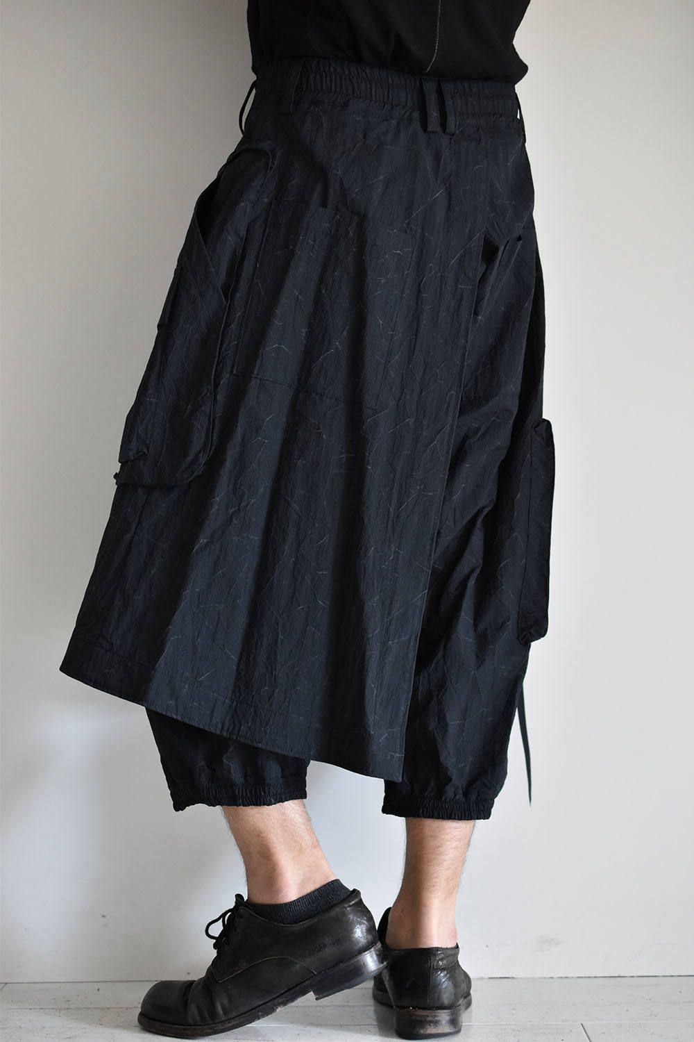 《ラスト1点!!》Cold Dye Skirt Combi Easy Pants"Black"/コールドダイ スカートコンビ イージーパンツ"ブラック"