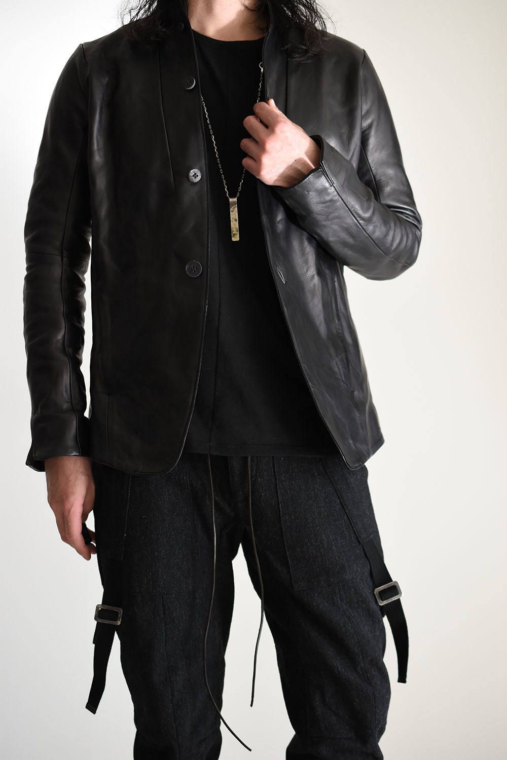 Horse Leather Tailored Jacket"Black"/ホースレザーテーラードジャケット"ブラック"