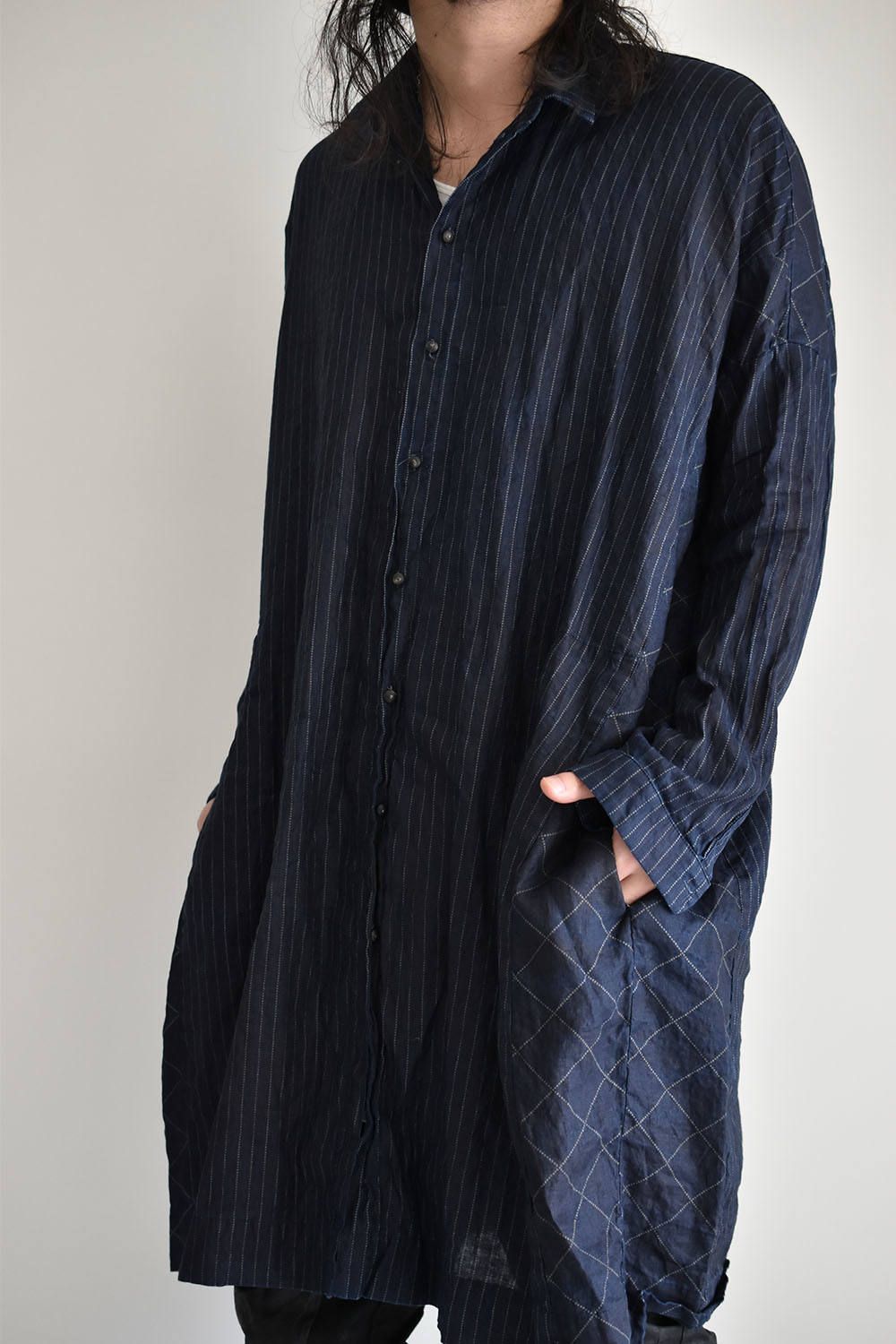 《ラスト1点!!》Indigo Dyed Long Shirt/インディゴダイロングシャツ