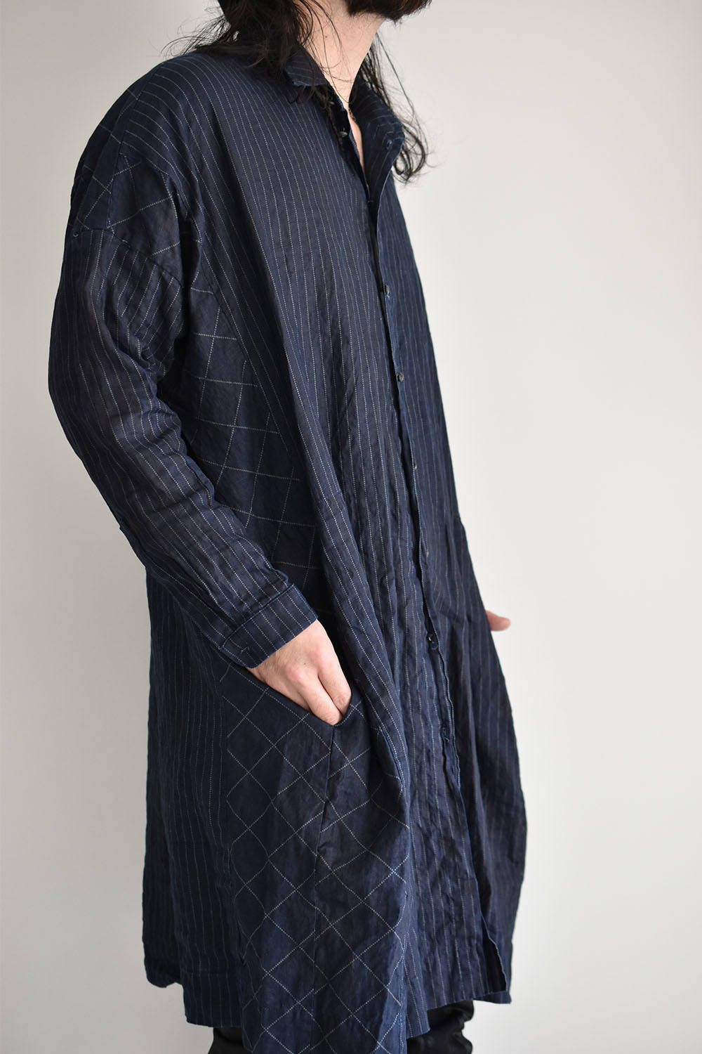 《ラスト1点!!》Indigo Dyed Long Shirt/インディゴダイロングシャツ