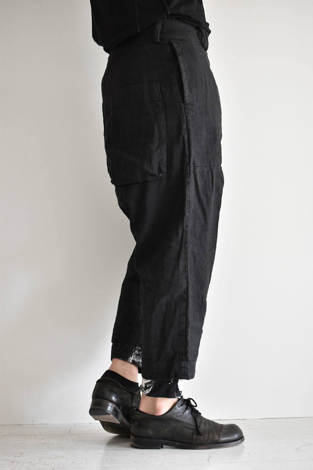 Sarouel Wide Layerd Pants"Black×Print"/サルエルワイドレイヤードパンツ"ブラック×プリント"