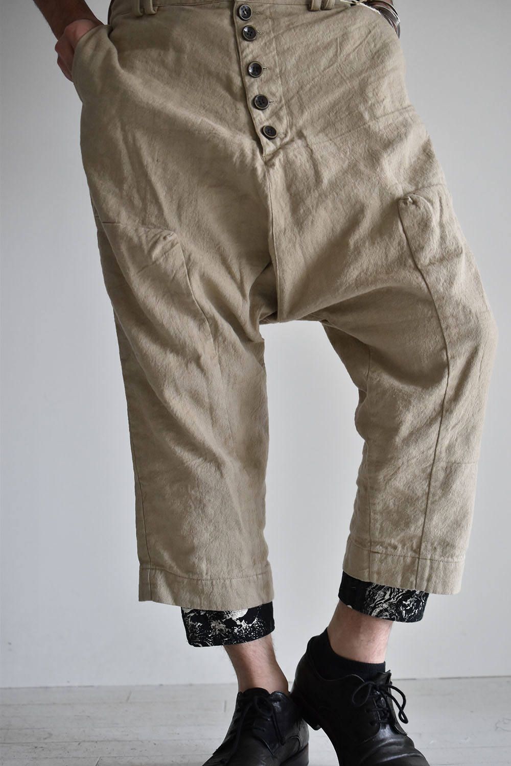 Sarouel Wide Layerd Pants"Beige×Print"/サルエルワイドレイヤードパンツ"ベージュ×プリント"