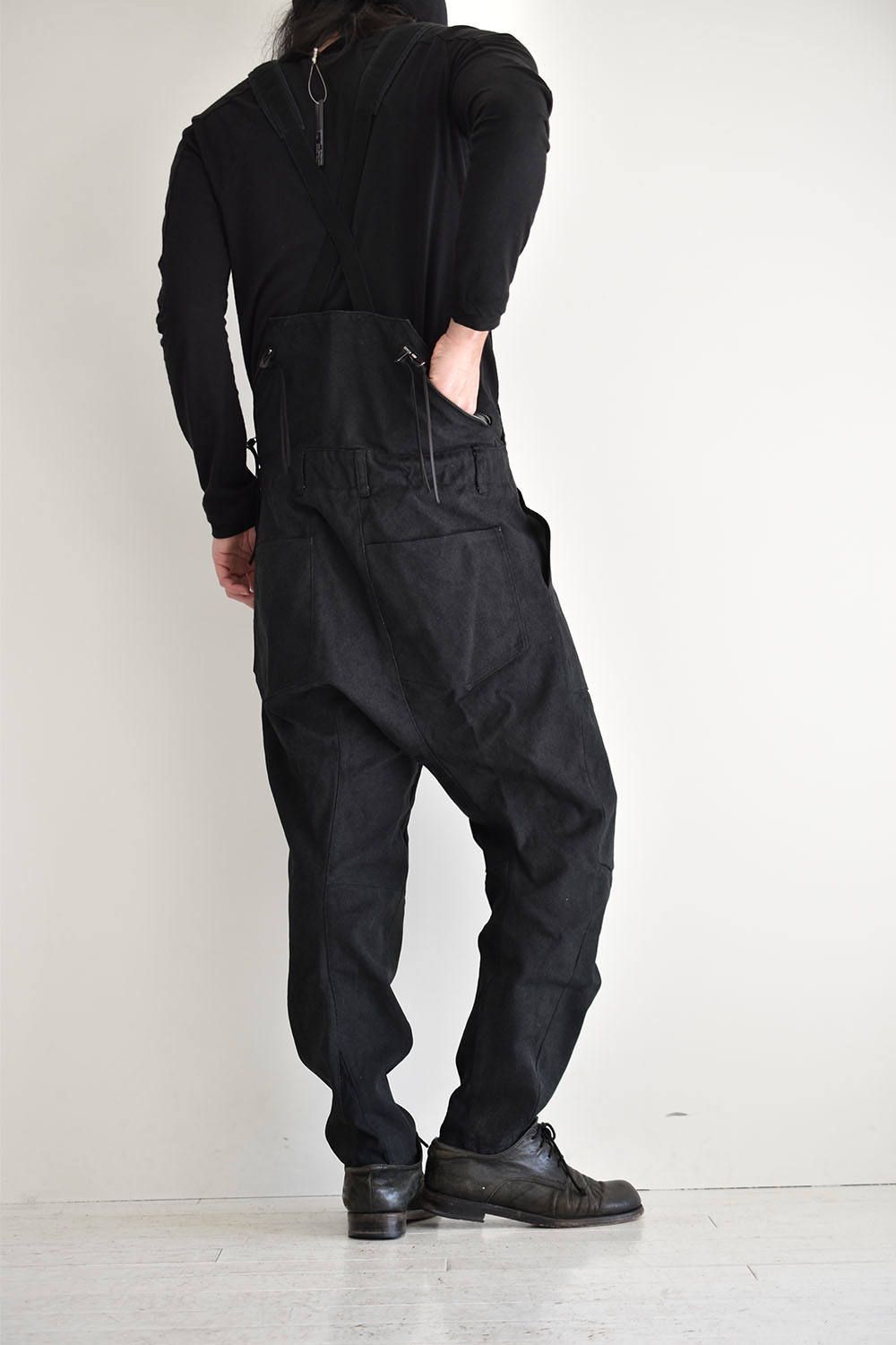 Heavy Canvas Tapered Cropped Overall"Black"/ ヘビーキャンバス テーパードクロップドオーバーオール"ブラック"