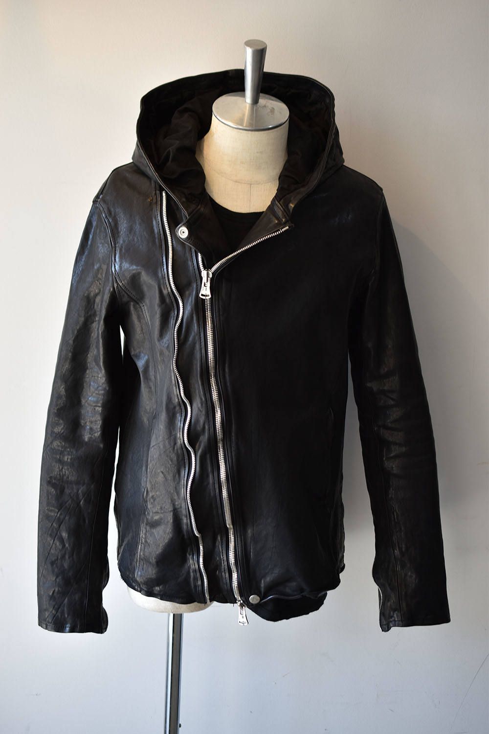 JAPAN SHOULDER “GARMENT-DYED” HOODED BLOUSON"Black" / ジャパンショルダー製品染 Wジップフーディ"ブラック"