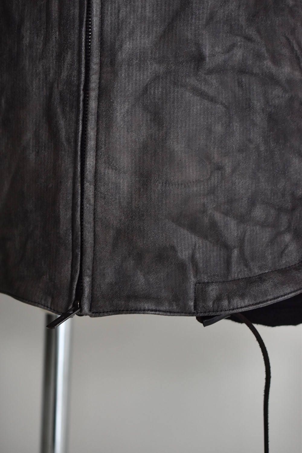 Ash Dye Horse Leather Hood JKT"Charcoal"/アッシュダイホースレザーフードジャケット"チャコール"