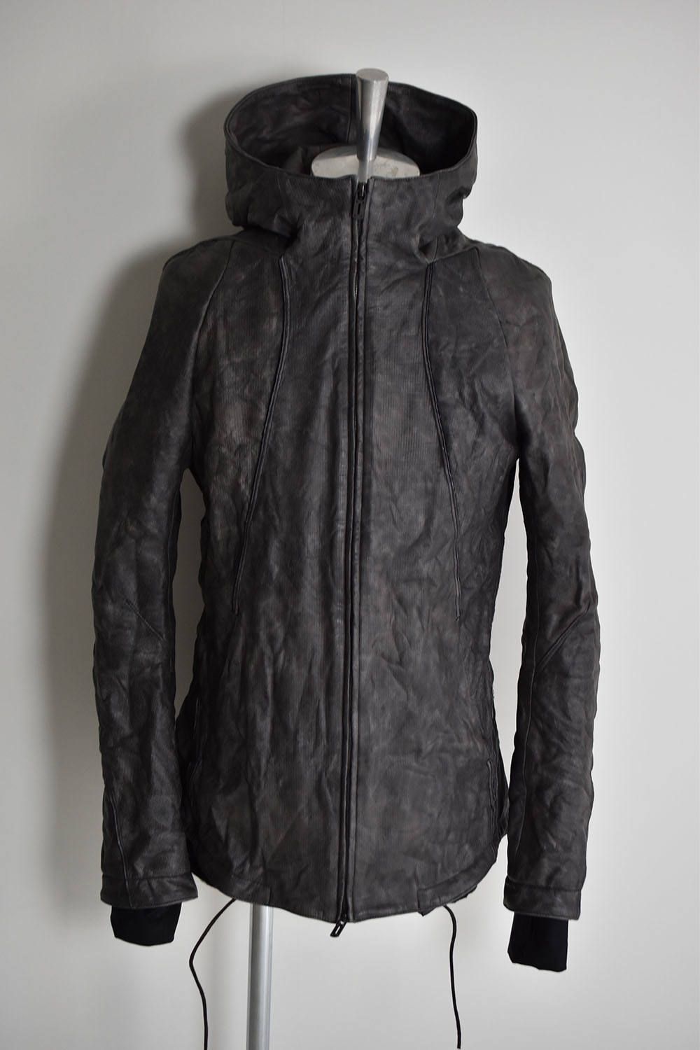 Ash Dye Horse Leather Hood JKT"Charcoal"/アッシュダイホースレザーフードジャケット"チャコール"