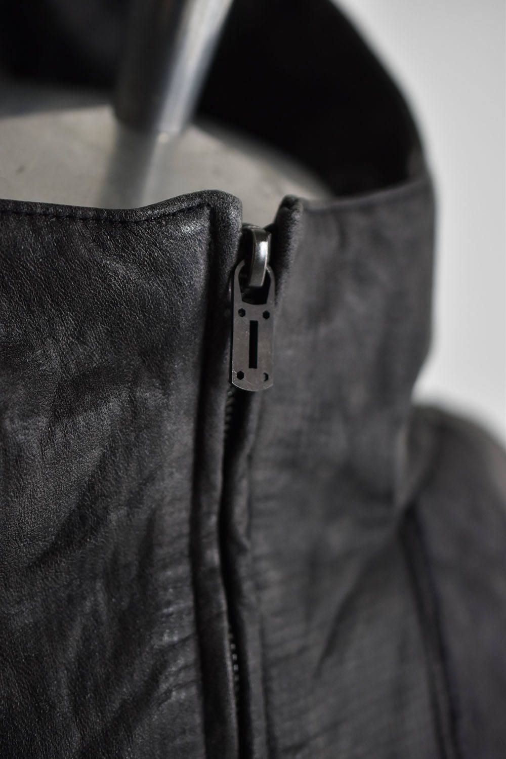 Ash Dye Horse Leather Hood JKT"Charcoal"/アッシュダイホースレザーフードジャケット"チャコール"