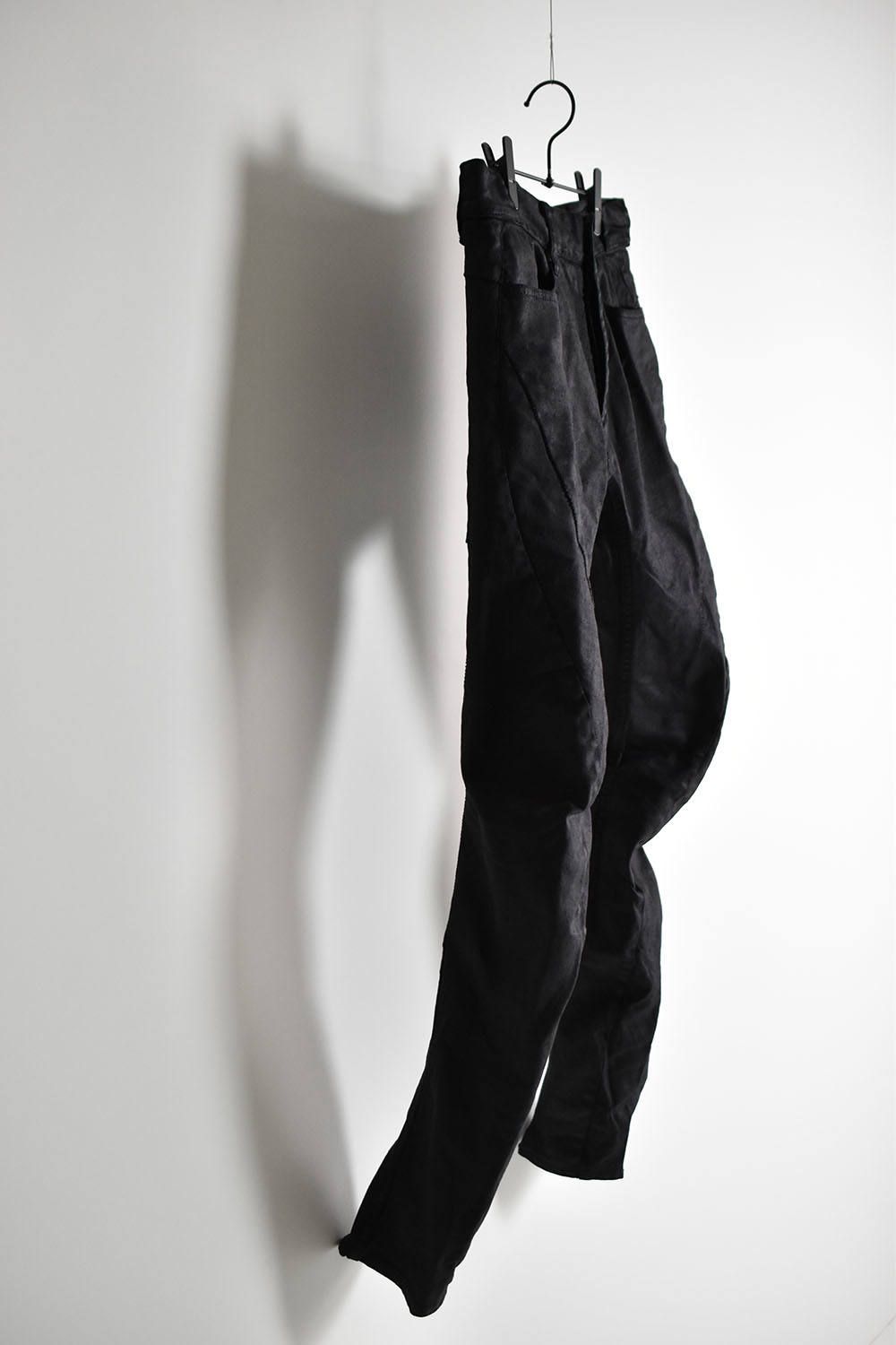 Carbon Coating Curve Slim Pants"Black"/カーボンコーティング カーブスリムパンツ"ブラック"