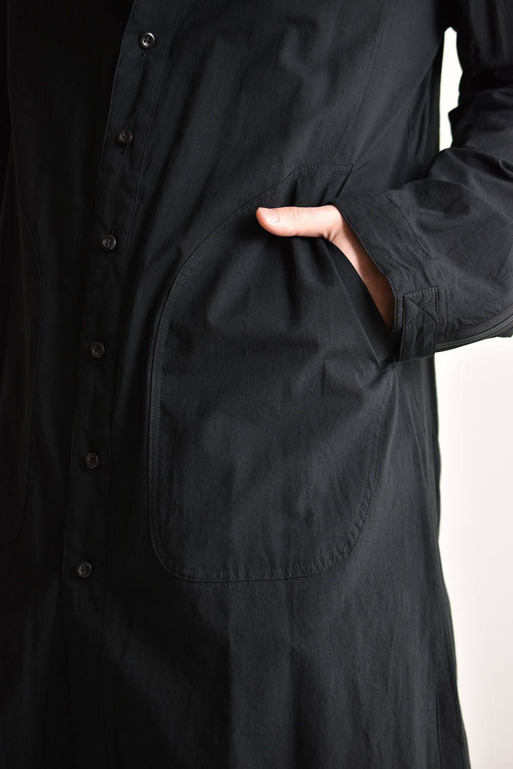 Maulti Zip Long Shirt"Black"/マルチジップロングシャツ"ブラック"