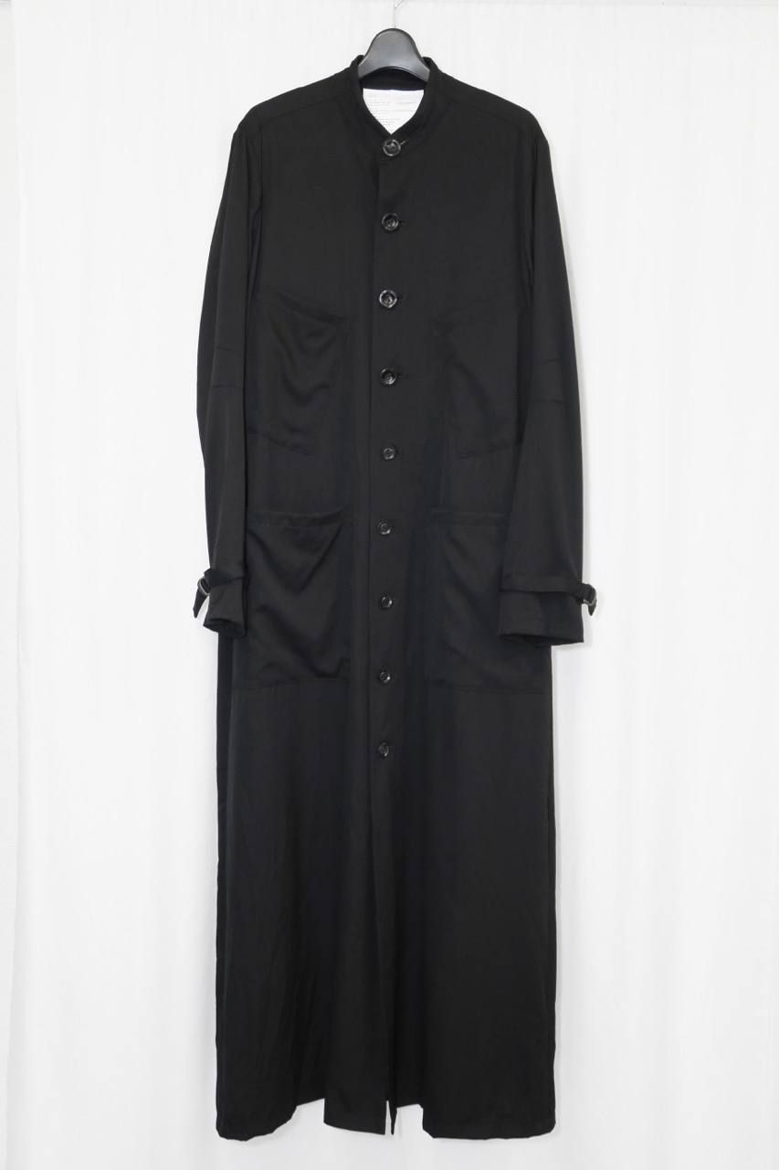 ウールツイルニドム加工Long Coat"Black"/ロングコート"Black"