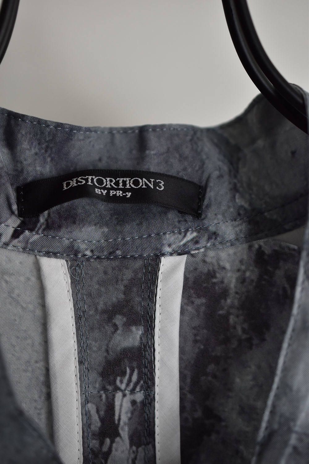 《ラスト1点!!》-DISTORTION3-Multi Zip Long Shirt"Grey Print"/マルチジップロングシャツ"グレープリント"