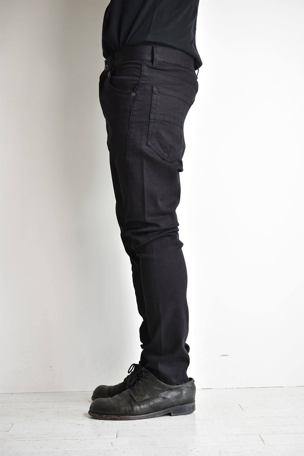 ISKO MADE IN ITALY DENIM SEMI-SARROUEL"Black"/セミサルエルデニム"ブラック"