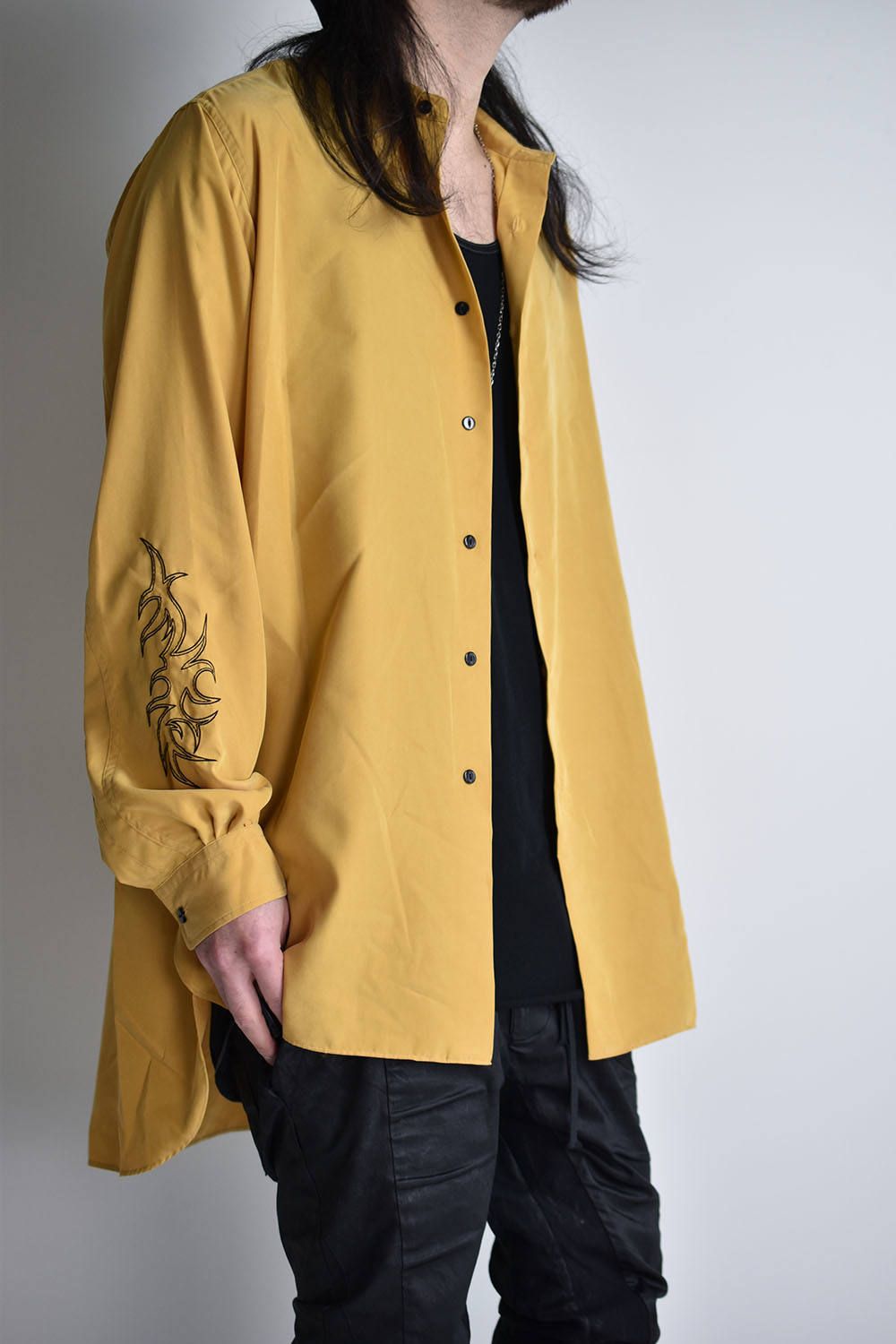LONG SHT -embroidery-"Yellow"/刺繍ロングシャツ"イエロー"