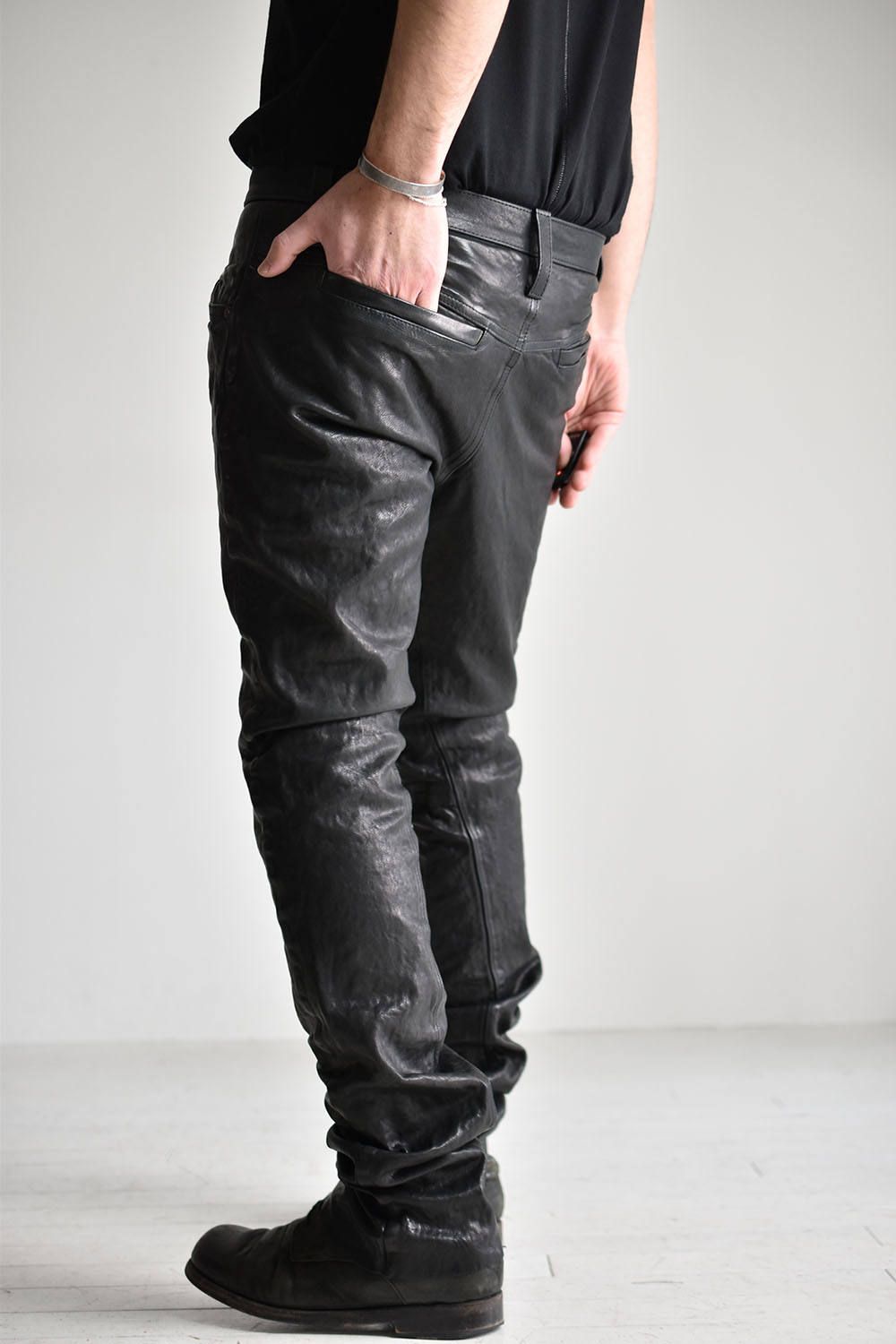 ISAMU KATAYAMA BACKLASH - Italian Shoulder Leather Pants