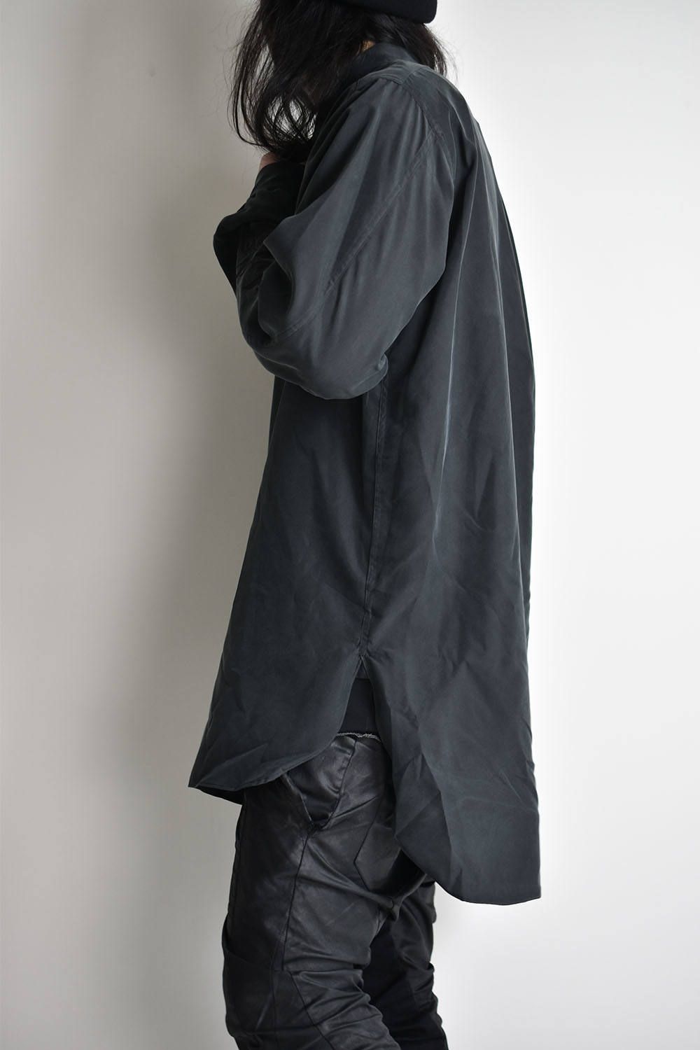 LONG SHT -embroidery-"Black"/刺繍ロングシャツ"ブラック"