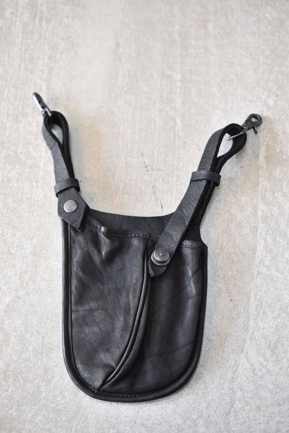 Double Shoulder Waste Bag"Black"/ダブルショルダーウエストバッグ"ブラック"