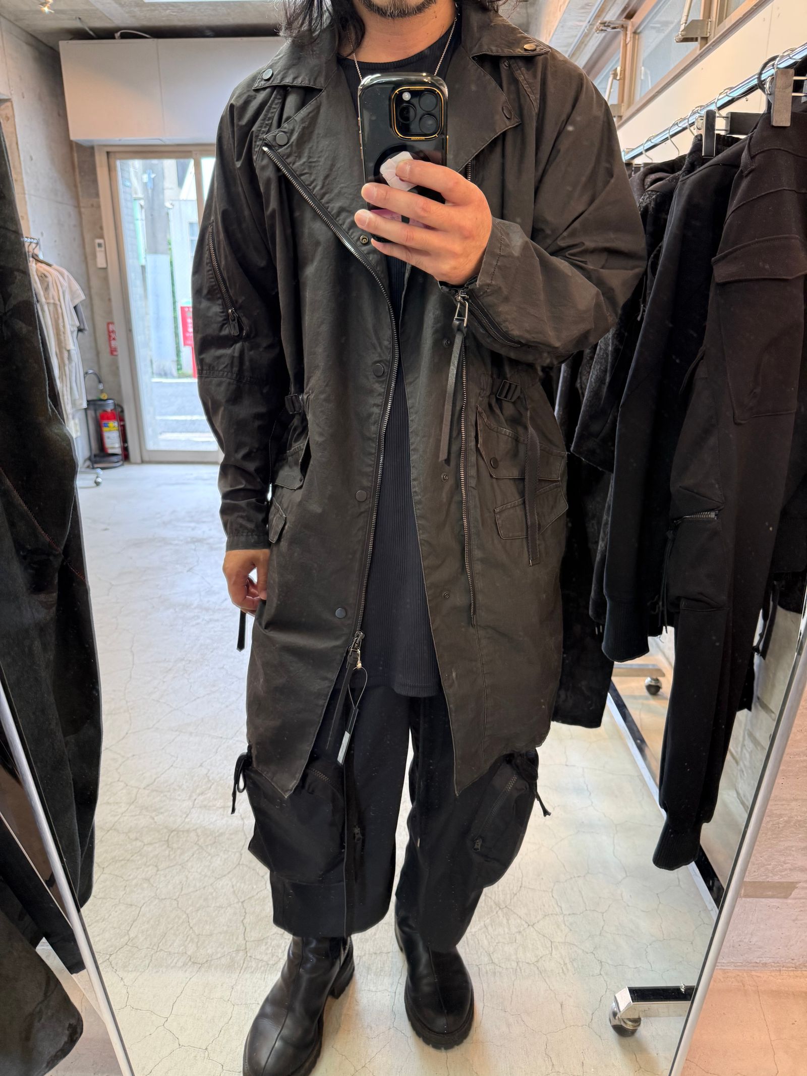《2027SS先行予約分》Pigment-Coated Rider's Coat"Black" / 顔料コーティングライダースコート"ブラック"
