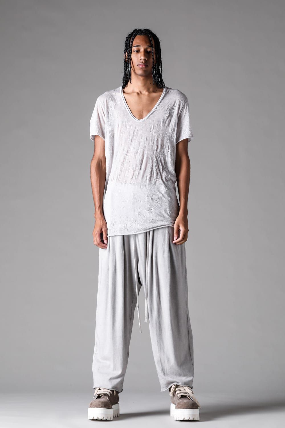《2027SS先行予約》Sumi Dyed Tuck Wide Pants"L.Grey / D.Grey" / 墨染タックワイドパンツ"ライトグレー / ダークグレー"