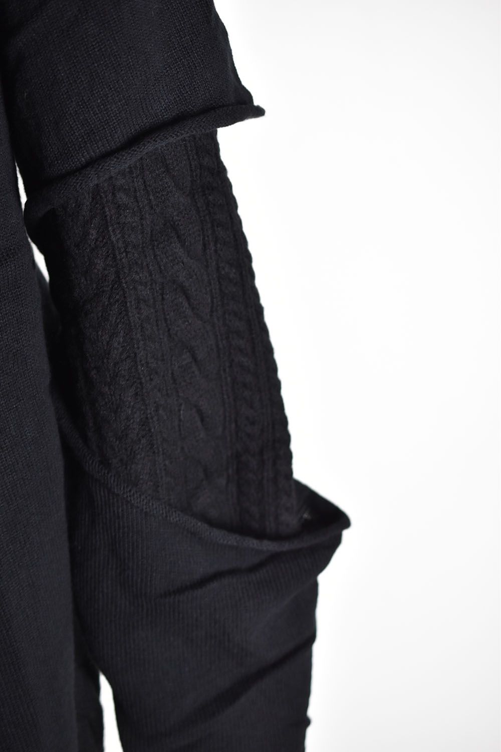 Layered Cut Out Knit Pull Over"Black"/レイヤードカットアウトニットプルオーバー"ブラック"